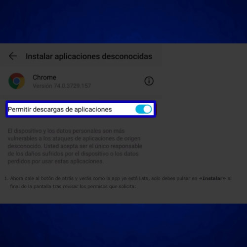Permitir descargas de terceros